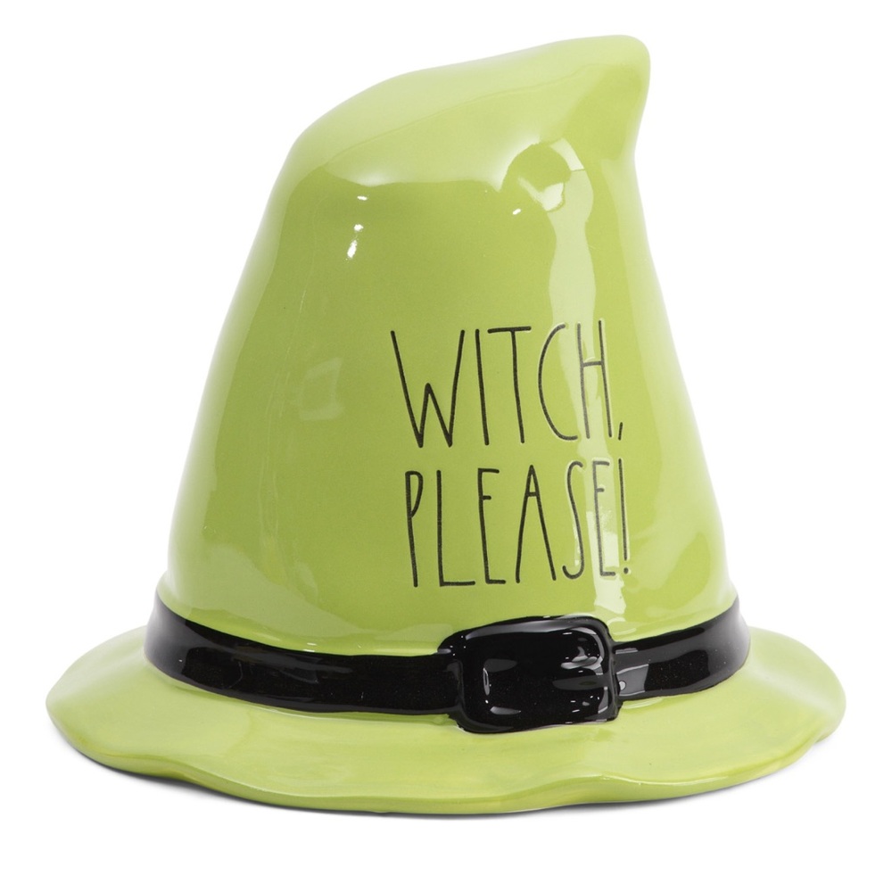 RAE DUNN NEW IN BOX Witch Please Halloween Decor Hat Green